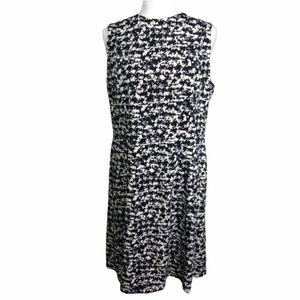 NINE WEST Dress Sheath Black and White Print 14